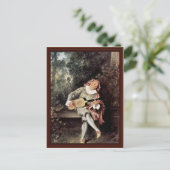 Mezzetin van Antoine Watteau Briefkaart (Staand voorkant)