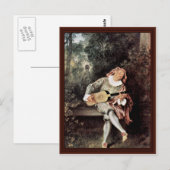 Mezzetin van Antoine Watteau Briefkaart (Voorkant / Achterkant)