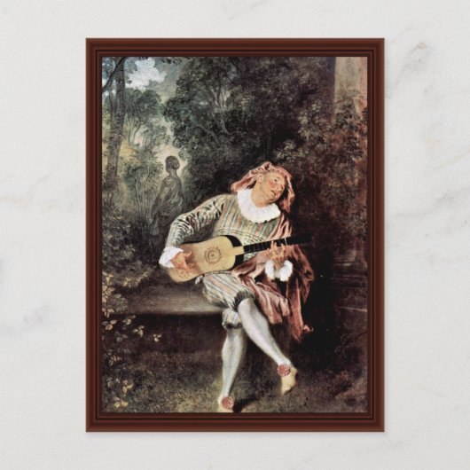 Mezzetin van Antoine Watteau Briefkaart (Voorkant)