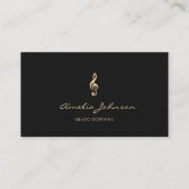 Mezzo Sopraan Gold Treble Clef Muziek Elegant Visitekaartje (Voorkant)