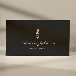 Mezzo Sopraan Gold Treble Clef Muziek Elegant Visitekaartje