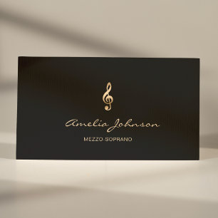Mezzo Sopraan Gold Treble Clef Muziek Elegant Visitekaartje