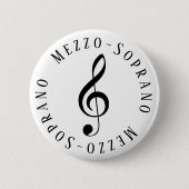 Mezzo-sopraan zanger Treble Clef Button (Voorkant)