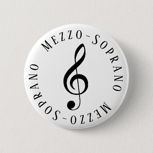 Mezzo-sopraan zanger Treble Clef Button (Voorkant)