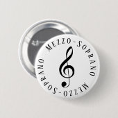 Mezzo-sopraan zanger Treble Clef Button (Voorkant /achterkant)