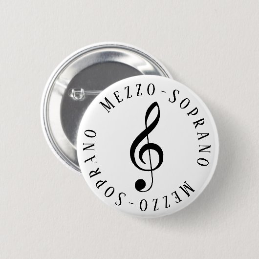 Mezzo-sopraan zanger Treble Clef Button (Voorkant /achterkant)