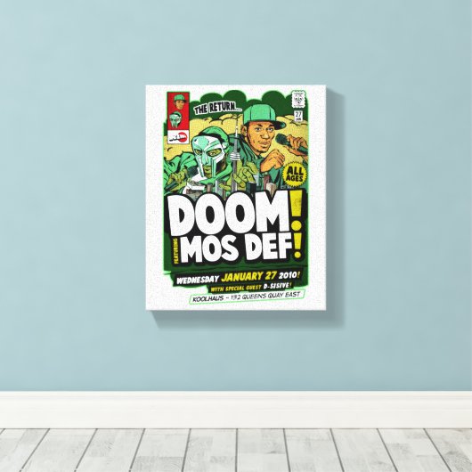 mf doom canvas afdruk (Insitu (Houten vloer))
