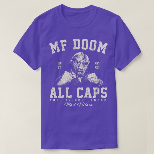 MF Doom Retro  wit kussen T-shirt (Design voorkant)