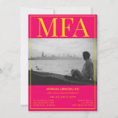 MFA Roze Geel Foto Afstuderen Kaart (Voorkant)