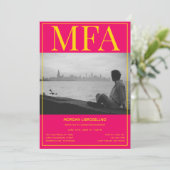 MFA Roze Geel Foto Afstuderen Kaart (Staand voorkant)