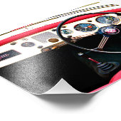 MG A Klassieke British Sports Car Interior Foto Afdruk (Hoek)