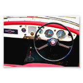 MG A Klassieke British Sports Car Interior Foto Afdruk (Voorkant)