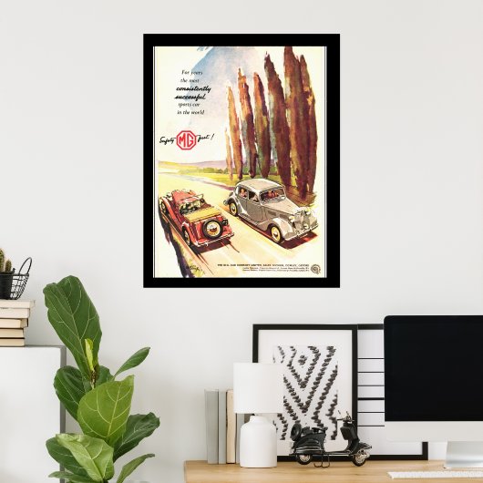 MG-auto's Afdruk Poster vervoer (Thuiskantoor)