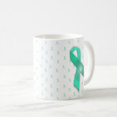 MG Awareness Ribbons Koffie Mok Blauwgroen (Voorkant rechts)