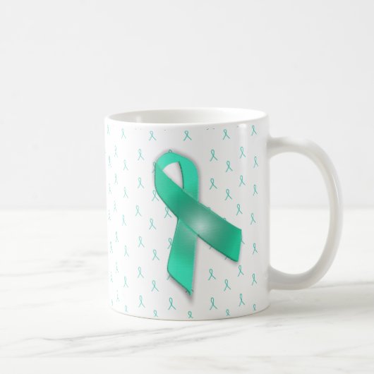 MG Awareness Ribbons Koffie Mok Blauwgroen (Rechts)