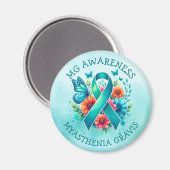 MG Bewustzijn | Myasthenia gravis-lint Magneet (Voorkant / Achterkant)