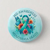 MG Bewustzijn | Myasthenia gravis-lint Ronde Button 5,7 Cm (Voorkant)