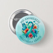 MG Bewustzijn | Myasthenia gravis-lint Ronde Button 5,7 Cm (Voorkant /achterkant)