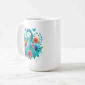 MG Bewustzijn | Myasthenia Gravis Warrior Ribbon Koffiemok (Voorkant links)