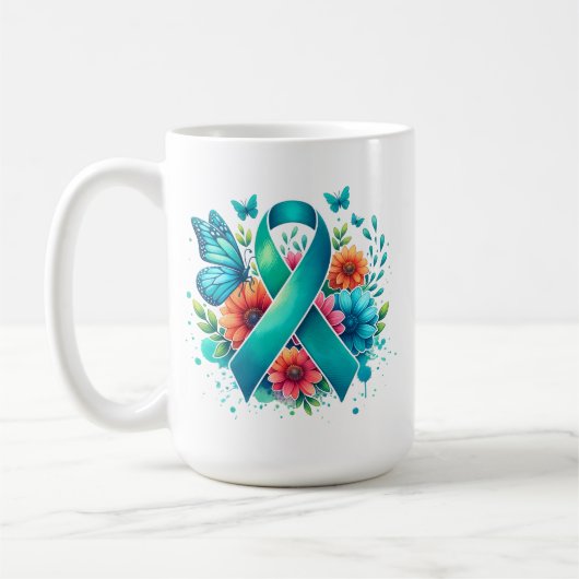 MG Bewustzijn | Myasthenia Gravis Warrior Ribbon Koffiemok (Links)