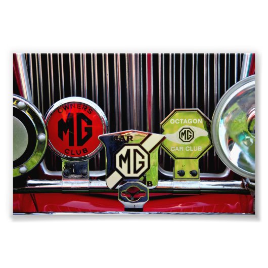 MG Classic British Sports Motor Car Foto Afdruk (Voorkant)