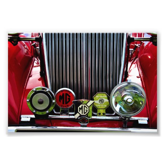 MG Classic British Sports Motor Car Foto Afdruk (Voorkant)