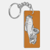 MG Converteerbare Antiek autoillustratie Sleutelhanger (Voorkant Links)
