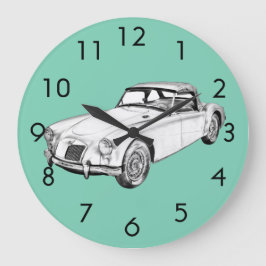 MG Converteerbare sportwagen Illustratie Grote Klok
