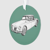 MG Converteerbare sportwagen Illustratie Ornament (voorkant)