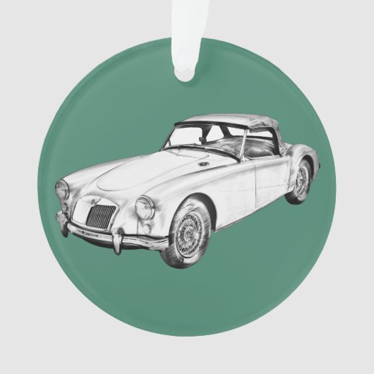 MG Converteerbare sportwagen Illustratie Ornament (voorkant)