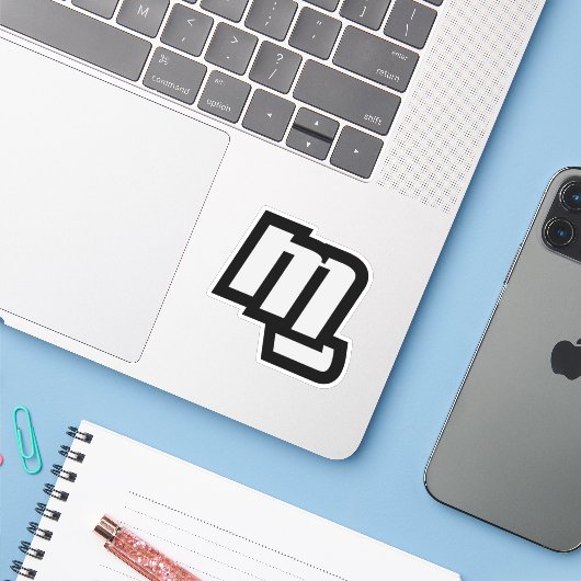 MG Fist Custom-Cut Sticker (Laptop met iPhone)