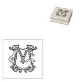 MG Initialen GM Monogram Rubber Inkt Stamp Wedding Rubberstempel (Gestempeld)