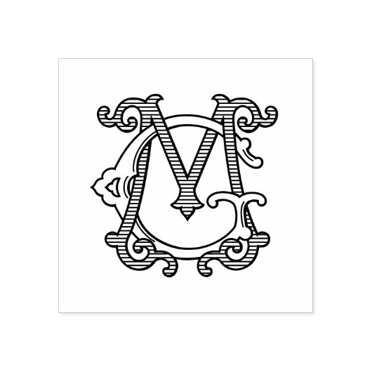 MG Initialen GM Monogram Rubber Inkt Stamp Wedding Rubberstempel (Afrduk)