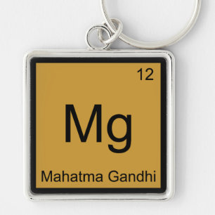 Mg - Mahatma Gandhi Funny Chemistry Element Symbol Sleutelhanger
