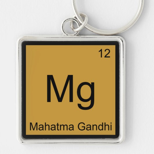 Mg - Mahatma Gandhi Funny Chemistry Element Symbol Sleutelhanger (Voorkant)