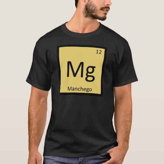 Mg - Manchego Cheese Chemistry Periodic Table T-shirt (Voorkant)