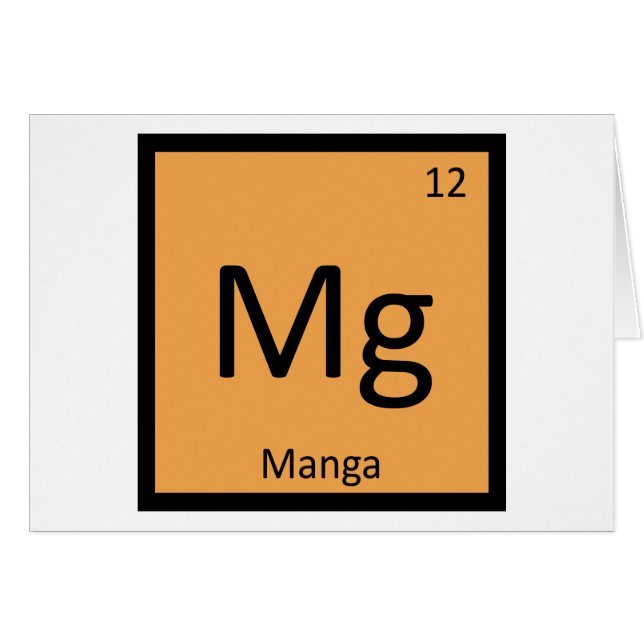 Mg - Manga Anime Chemistry Periodic Table Symbol (Voorkant Horizontaal)