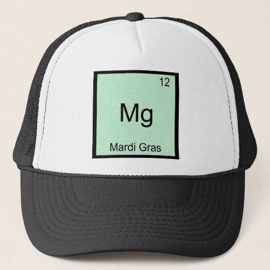 Mg - Mardi Gras Grappig Chemie Element Symbool T-s Trucker Pet (Voorkant)