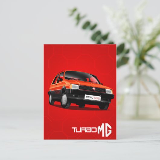 MG Metro Turbo Briefkaart (Staand voorkant)