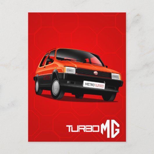 MG Metro Turbo Briefkaart (Voorkant)