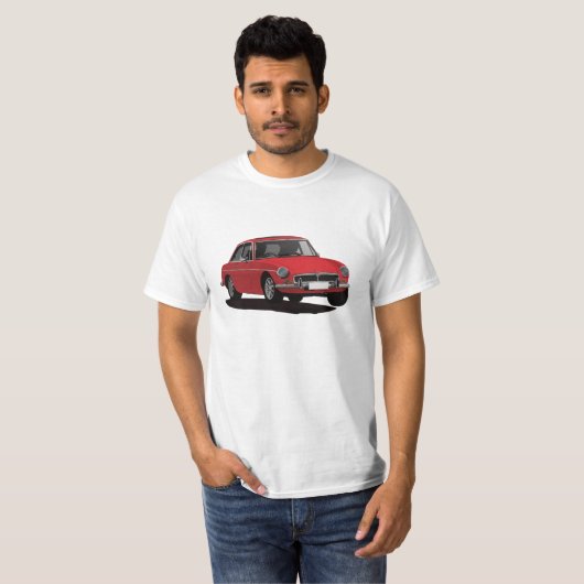 MG MGB GT - rood T-shirt (Voorkant volledig)