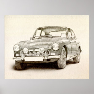 MG MGB MkII Poster