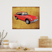 MG MGBgt klassiek british hardtop Poster (Keuken)