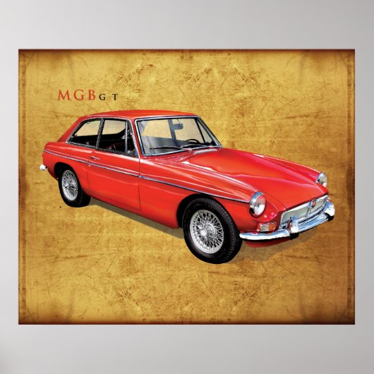 MG MGBgt klassiek british hardtop Poster (Voorkant)