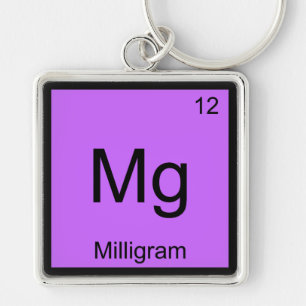 Mg - Milligram Grappige Chemie Element Symbool T-s Sleutelhanger