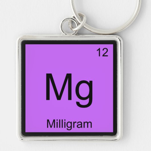 Mg - Milligram Grappige Chemie Element Symbool T-s Sleutelhanger (Voorkant)