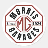 MG Morris Garages Classic Ronde Stickers (Voorkant)