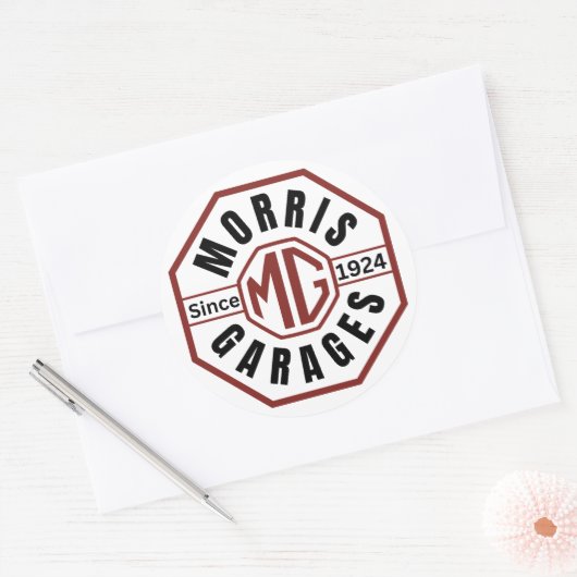 MG Morris Garages Classic Ronde Stickers (Envelop)