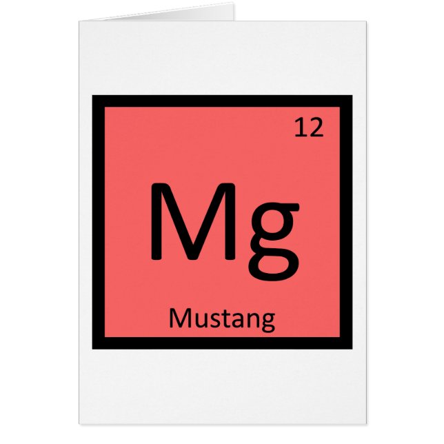Mg - Mustang Horse Chemistry Periodic Table (Voorkant)