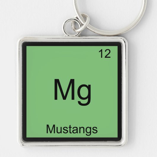 Mg - Mustangs Funny Element Chemistry Symbol T-shi Sleutelhanger (Voorkant)